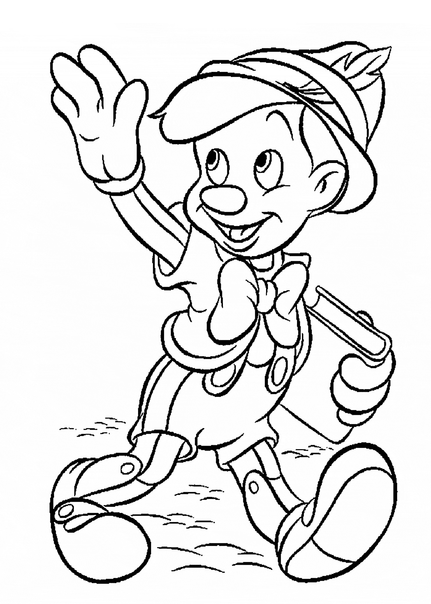 Cute Pinocchio Coloring Page