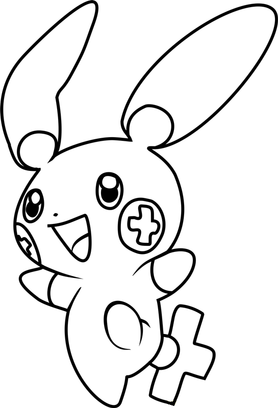 Cute Plusle Pokemon Coloring Page