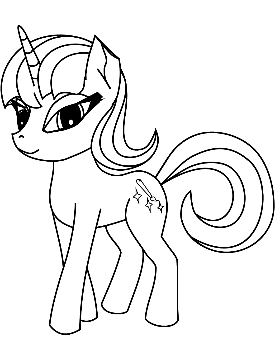 Cute Pony Unicorn 2 Coloring Page
