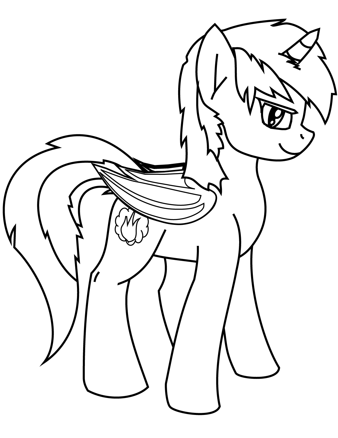 Cute Pony Unicorn 3 Coloring Page