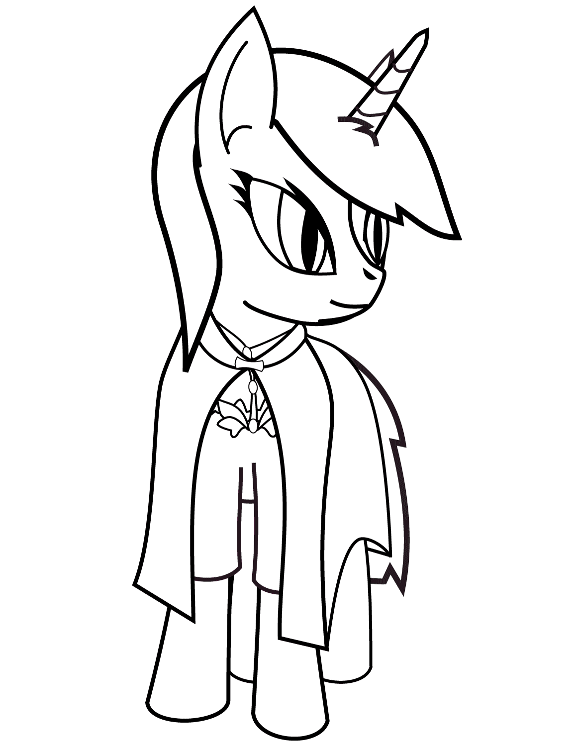 Cute Pony Unicorn Coloring Page