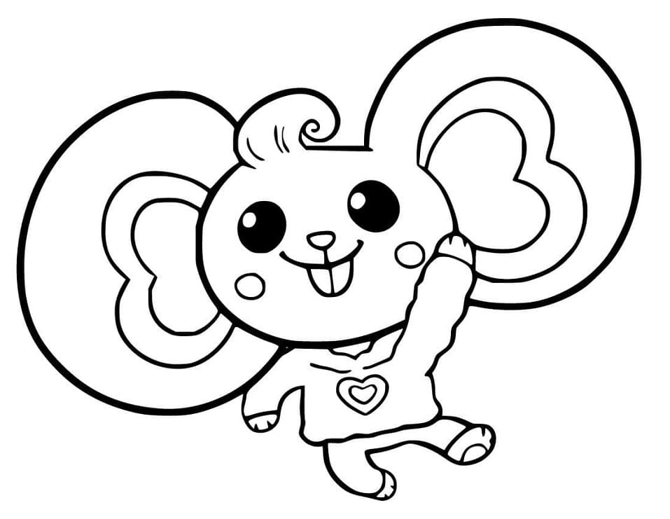 Cute Potato Mouse Coloring Page