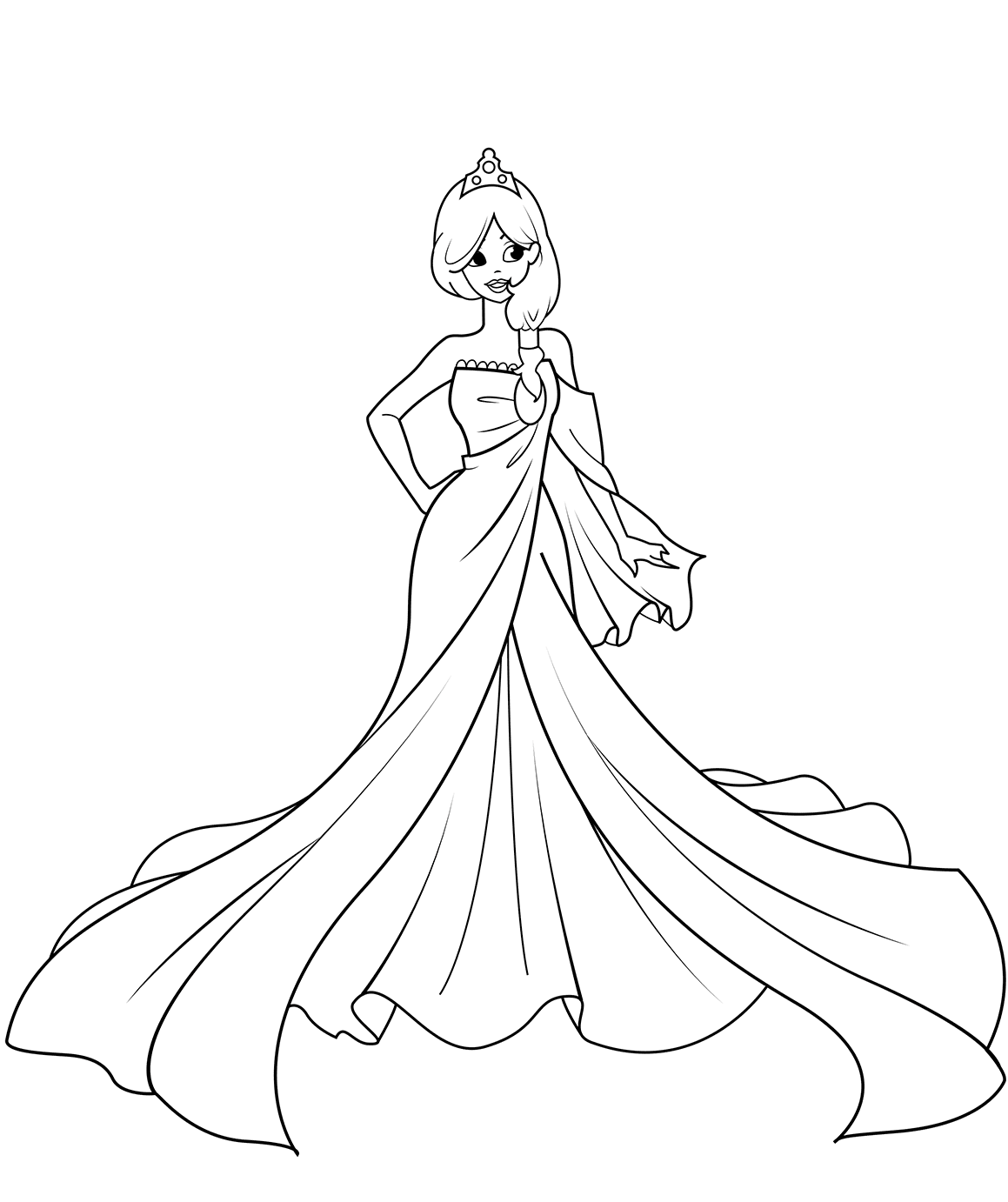 Cute Princess For Girls Coloring Page