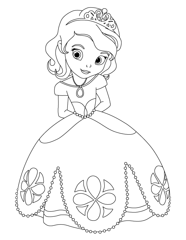 Cute Princess Sofia Disney Coloring Page