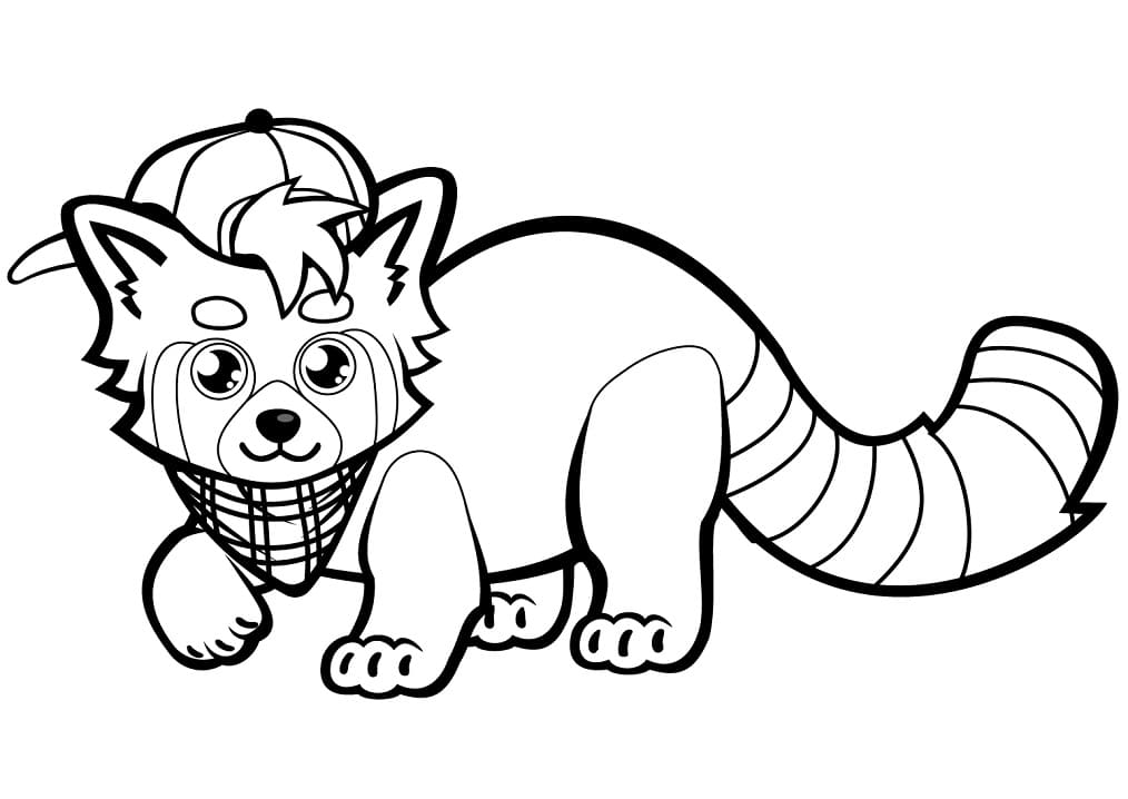 Cute Red Panda Coloring Page