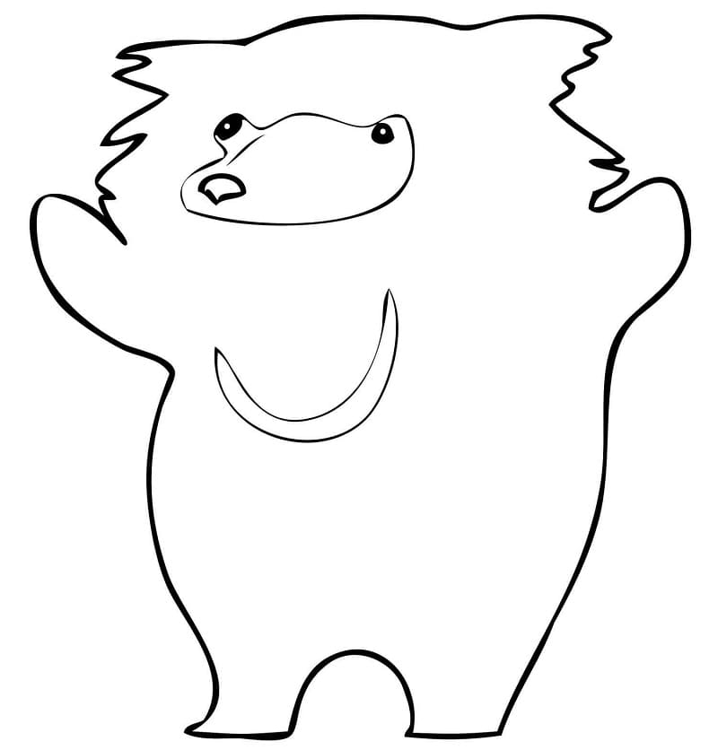 Cute Sloth Bear Coloring Page