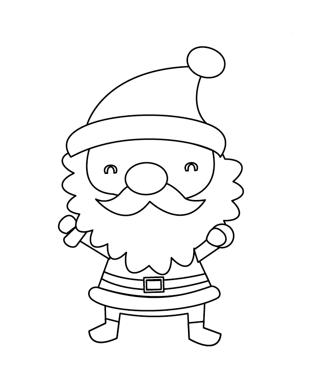 Cute Small Santa Claus Christmas Coloring Page