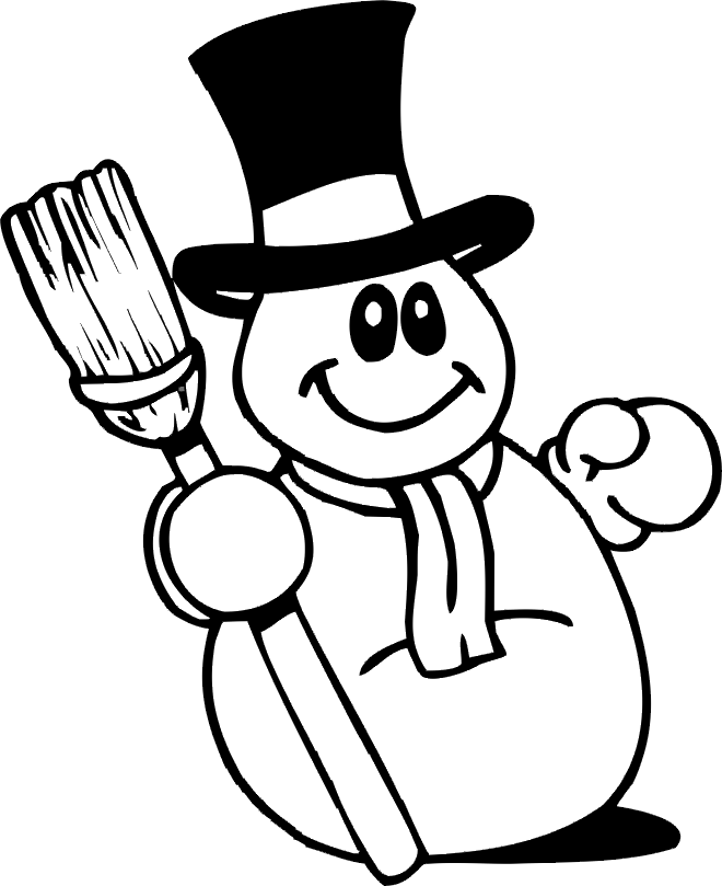 Cute Snowman Coloring Page