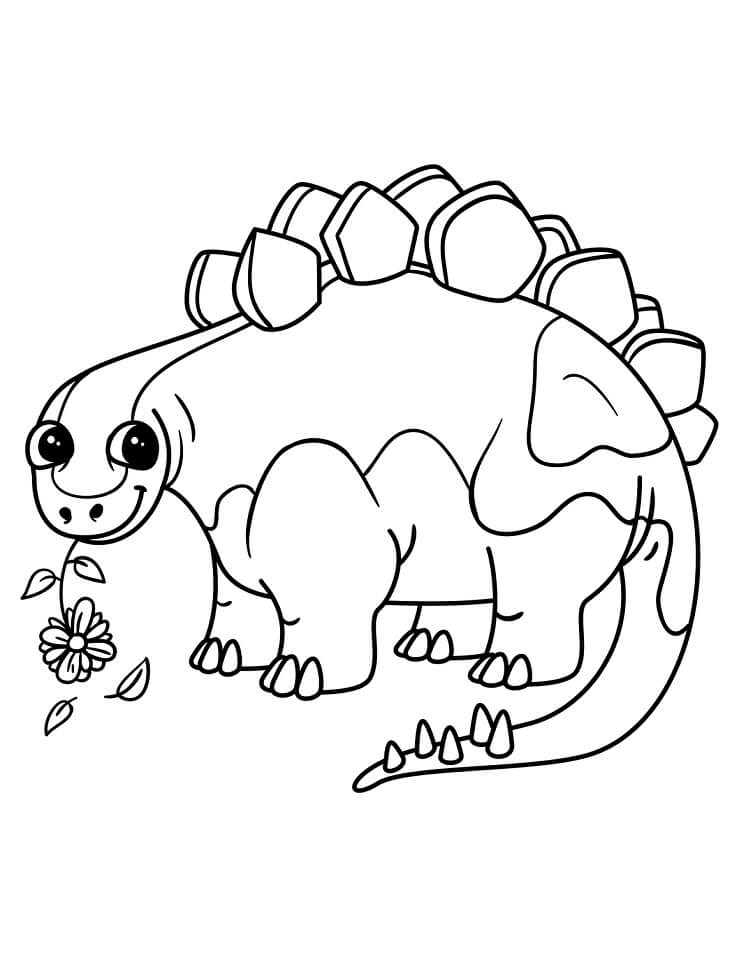 Cute Stegosaurus 1 Coloring Page