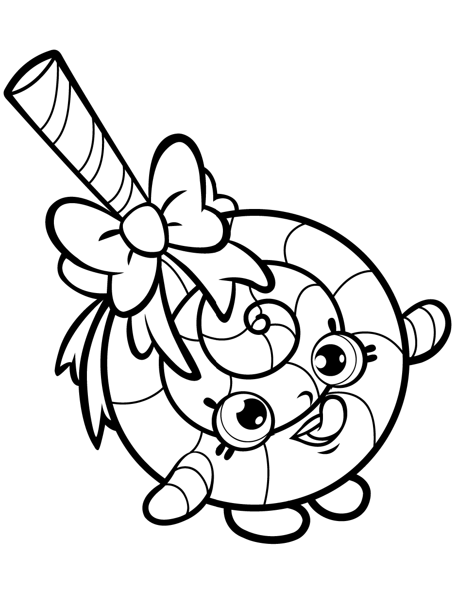 Cute Sweet Candy Shopkins Coloring Page