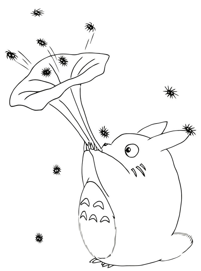 Cute Totoro 2 Coloring Page