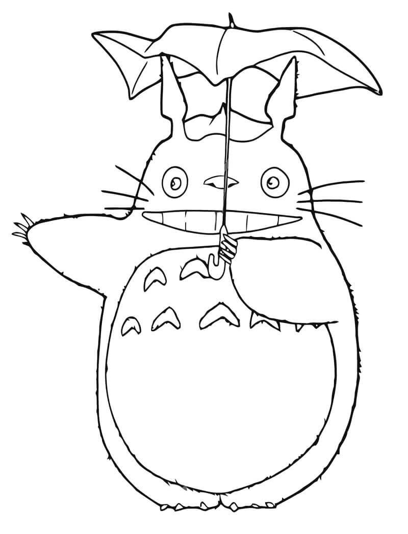 Cute Totoro 3 Coloring Page