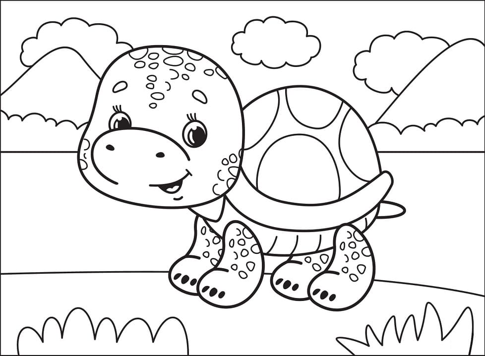 Cute Turtle coloring page Coloring Page
