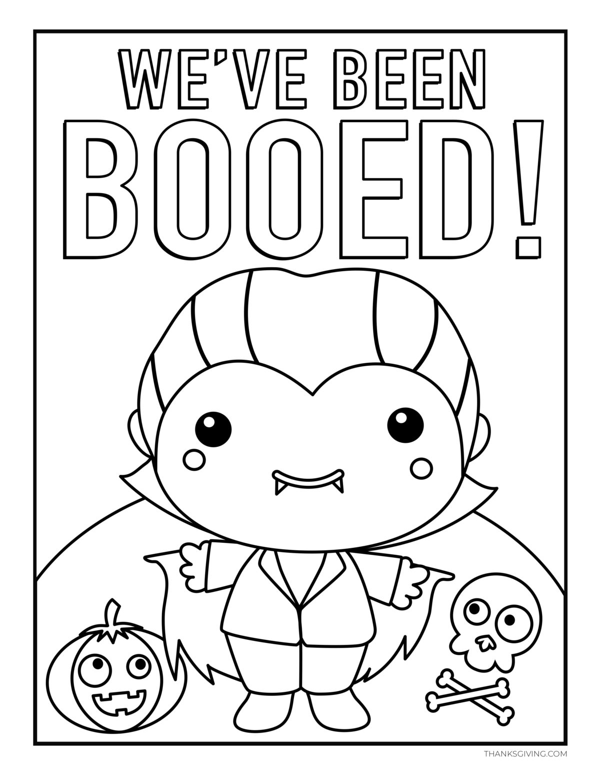 Cute Vampire Coloring Page
