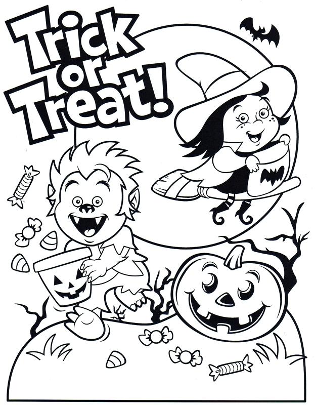 Cute Werewolf And Witch Playing Trick Or Treats