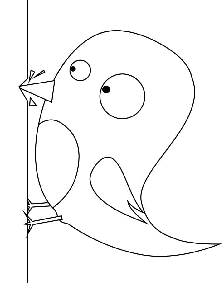 Cute Woodpecker Coloring Page