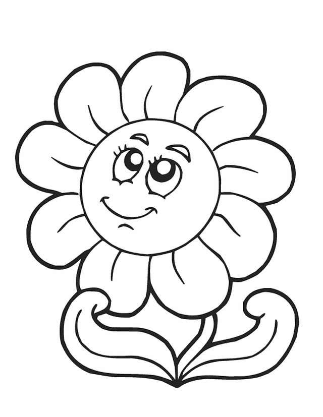 Daisy Flower Kids Coloring Page