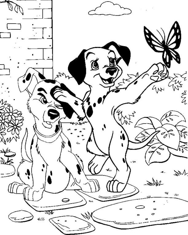 Dalmatians Chasing A Butterfly 3b57