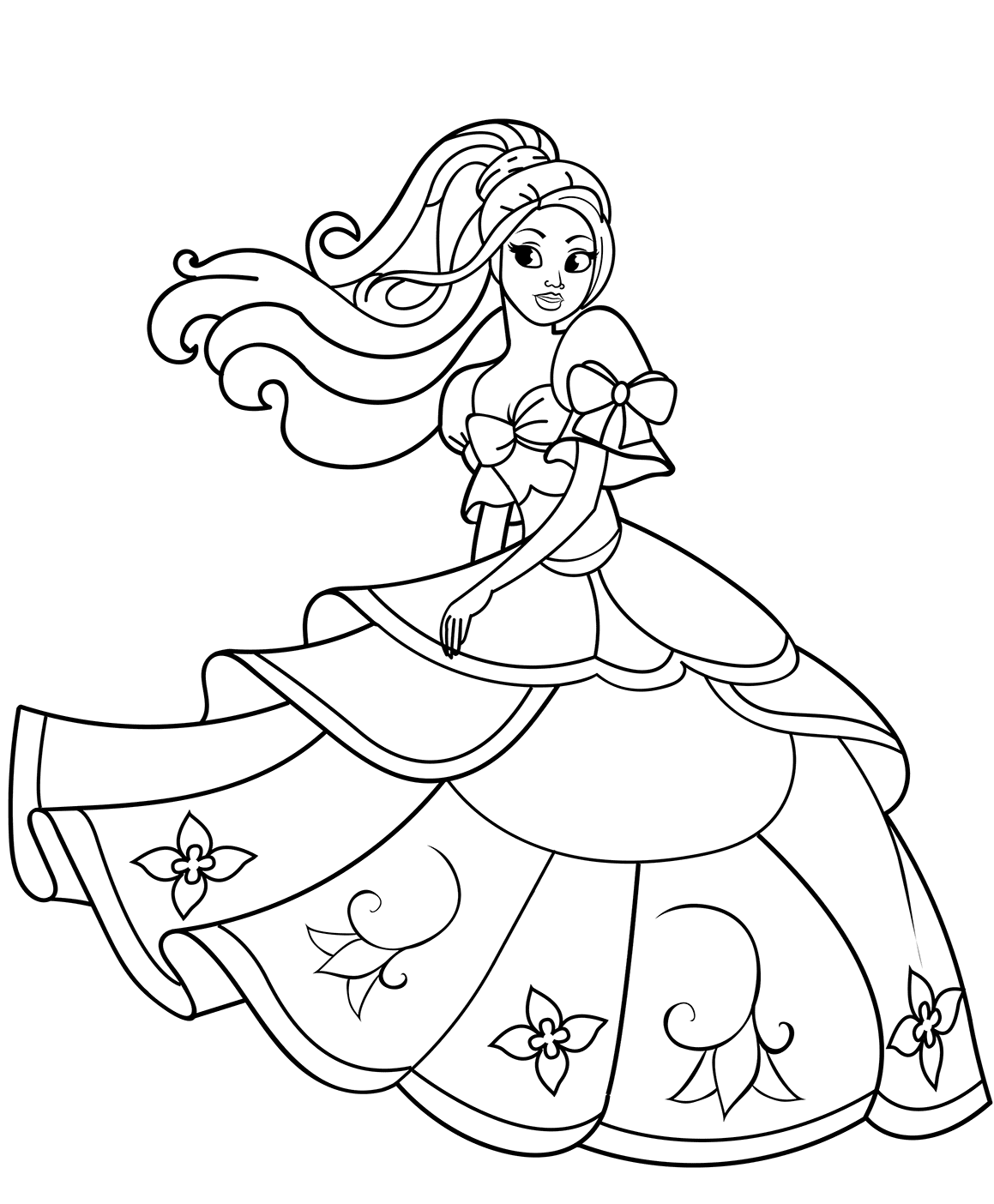 Dancing Barbie Princess Coloring Pages   Coloring Cool