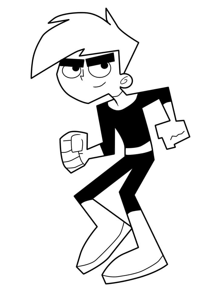 Danny Phantom Action Coloring Page