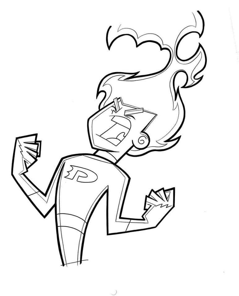 Danny Phantom is Angry Coloring Page
