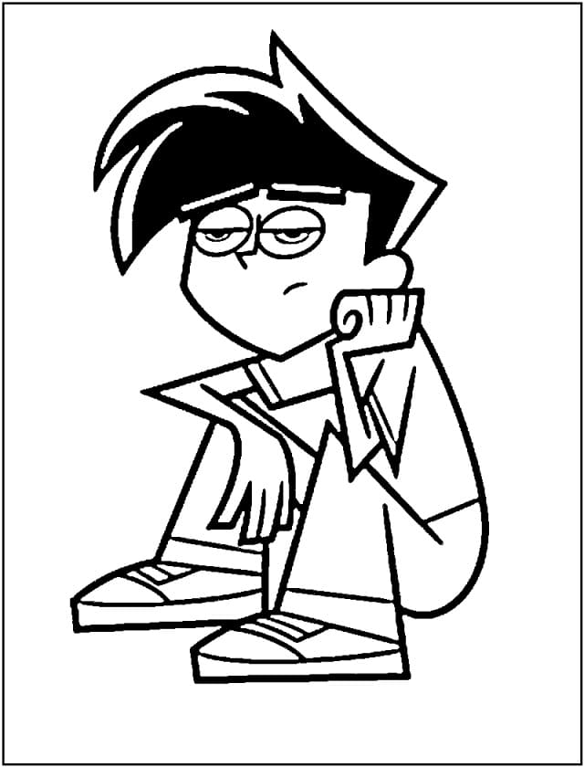 Danny Phantom is Bored Coloring Page