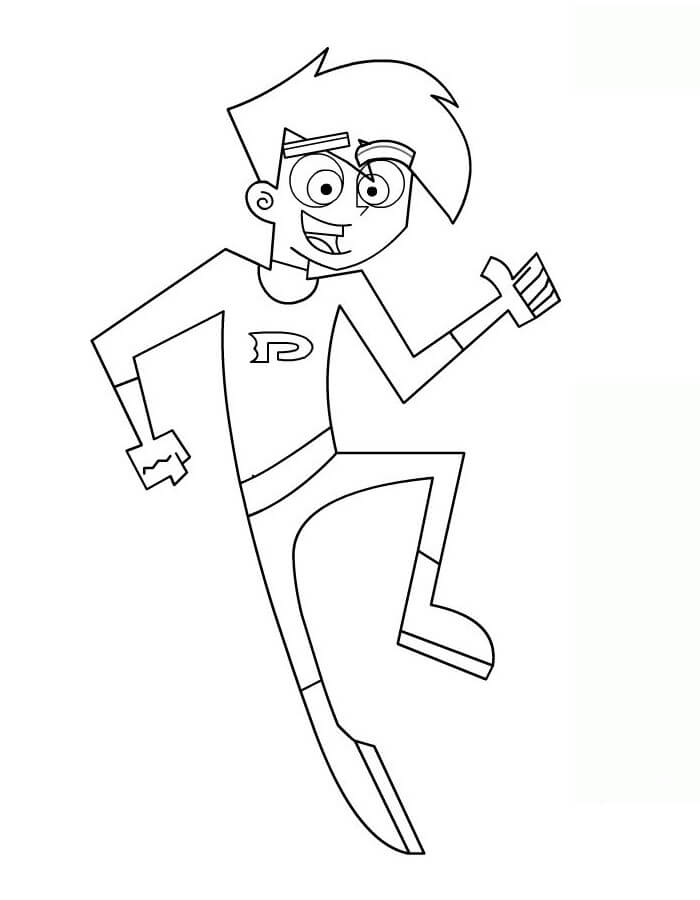 Danny Phantom Smiling Coloring Page