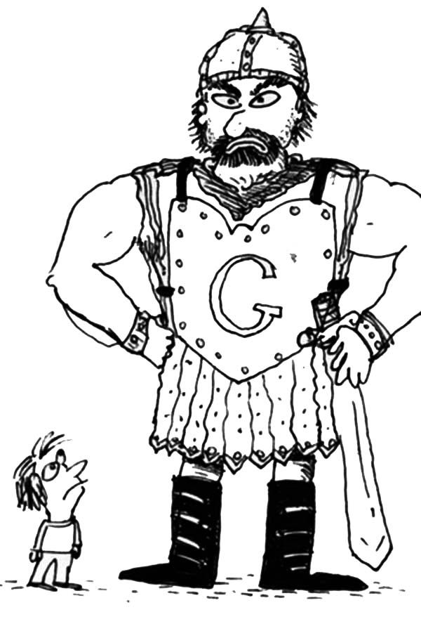 David and Goliath Printables Coloring Page