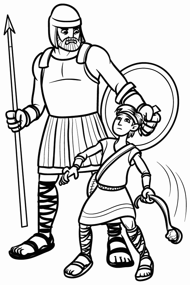 David and Goliaths Coloring Page