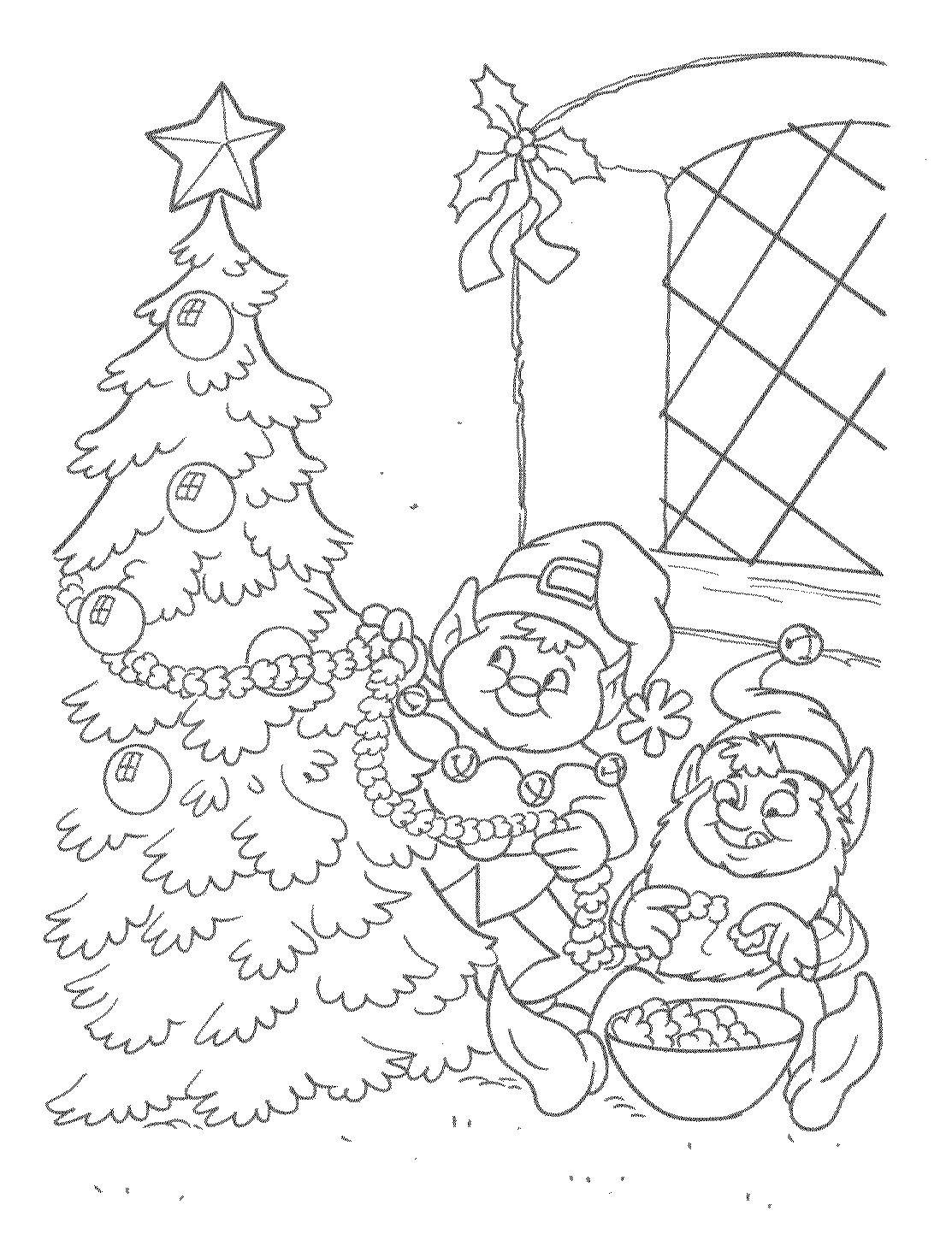Decorating Tree Christmas Elf S8ab0 Coloring Page