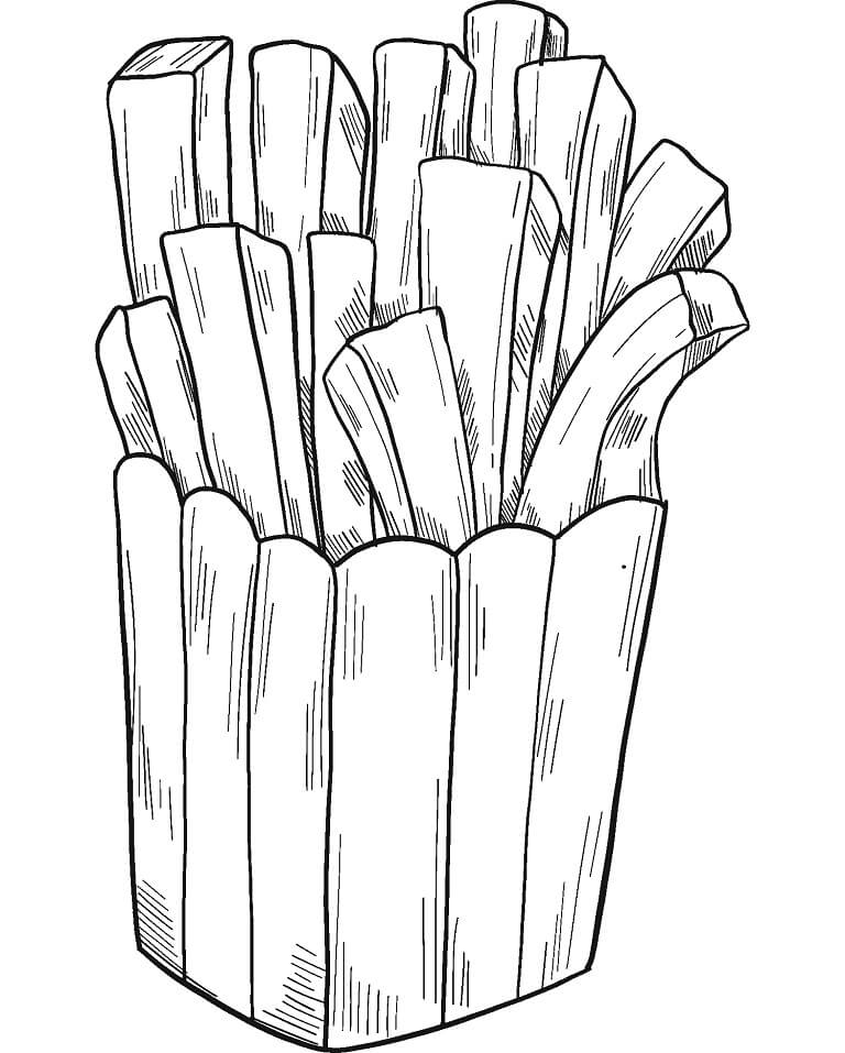 Delicious French Fries Coloring Page