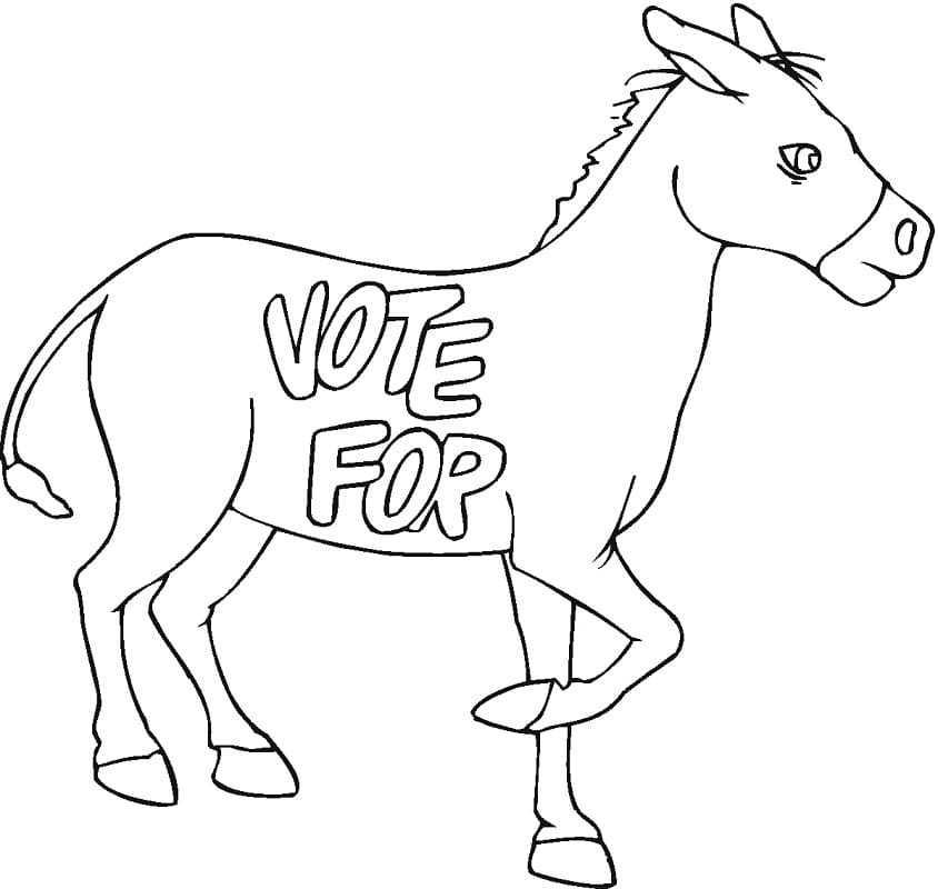 Democrat Donkey 1 Coloring Page