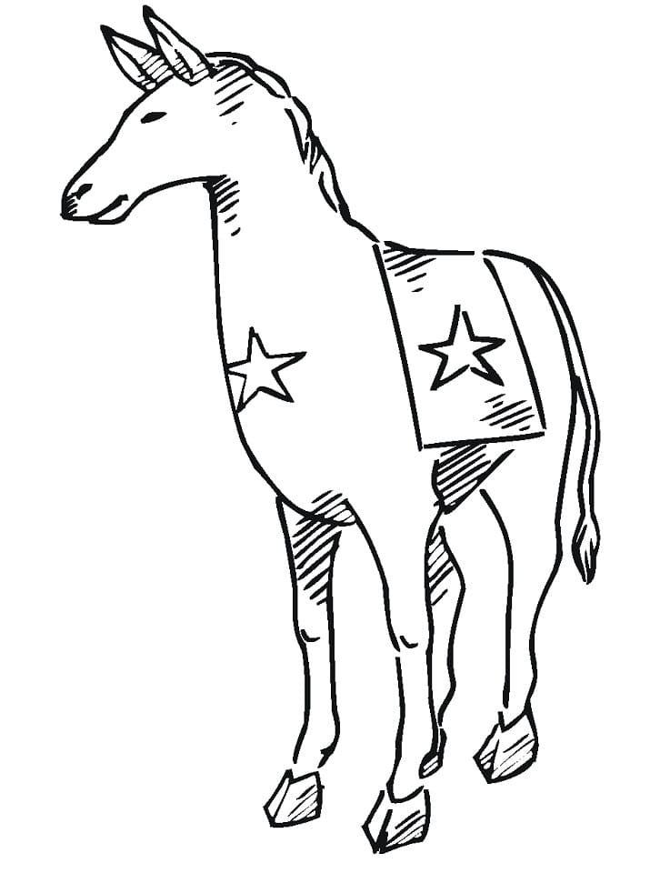 Democrat Donkey 2 Coloring Page