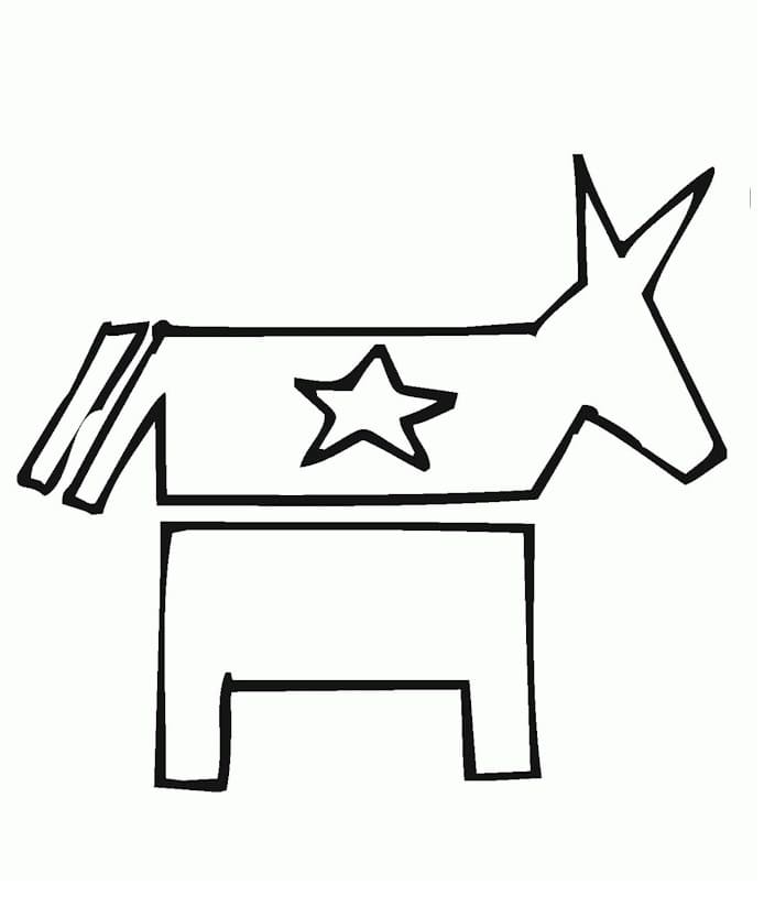 Democrat Donkey 3 Coloring Page
