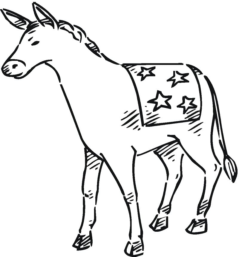 Democrat Donkey Coloring Page