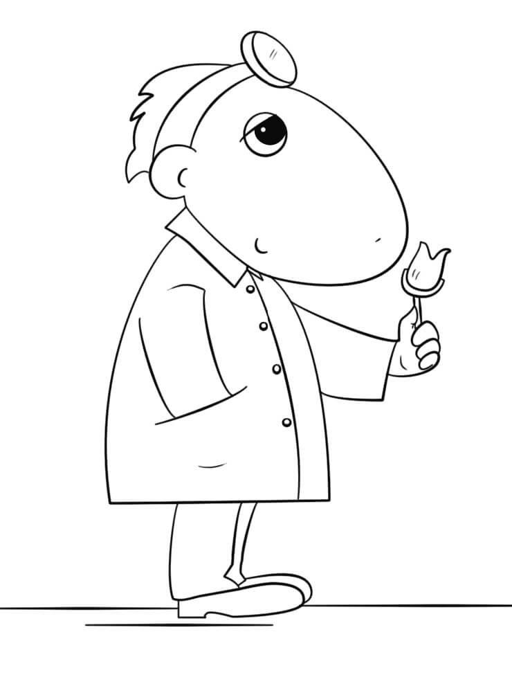 Dentist with a Tooth Coloring Page