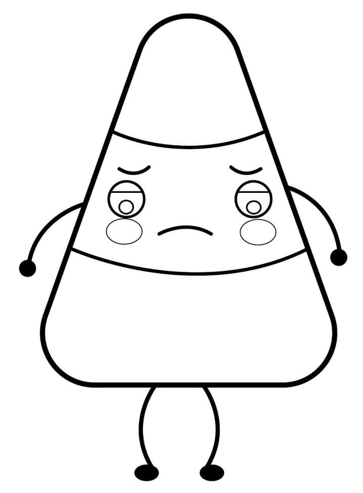 Depressed Candy Corn Coloring Page