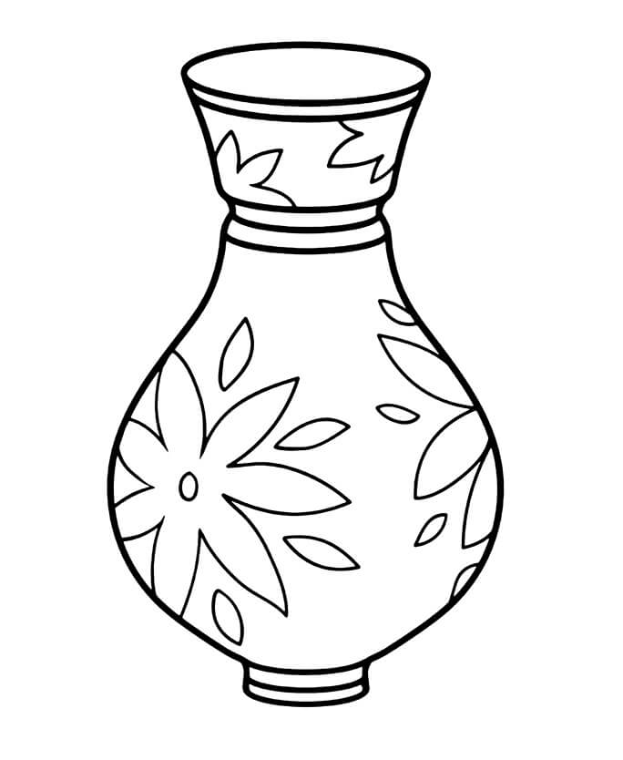 Design Flower Vase Coloring Page