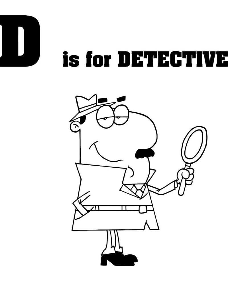 Detective Letter D Coloring Page