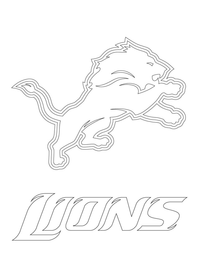 Detroit Lions Logo Football Sport Coloring Page