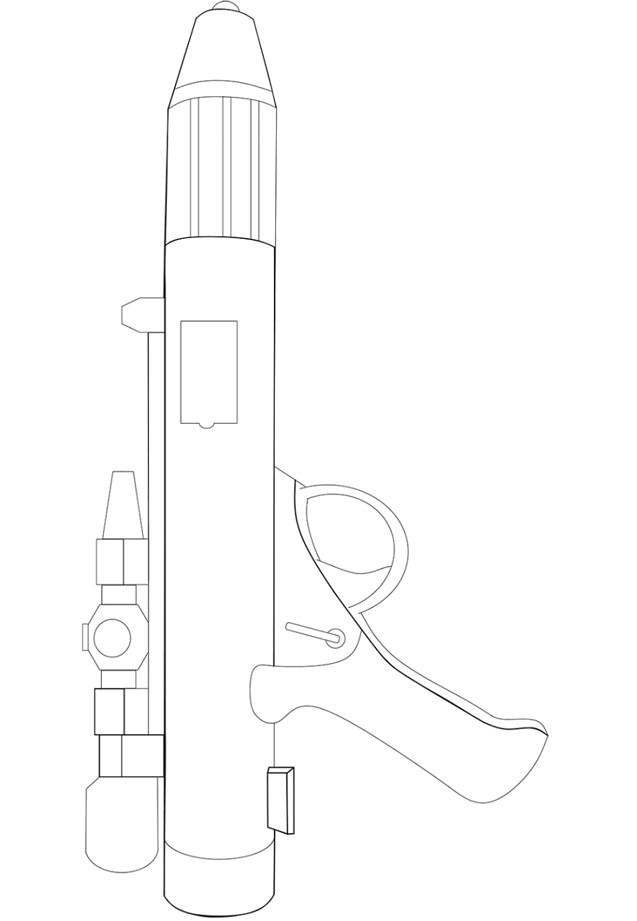 DH 17 Blaster Pistol Coloring Page