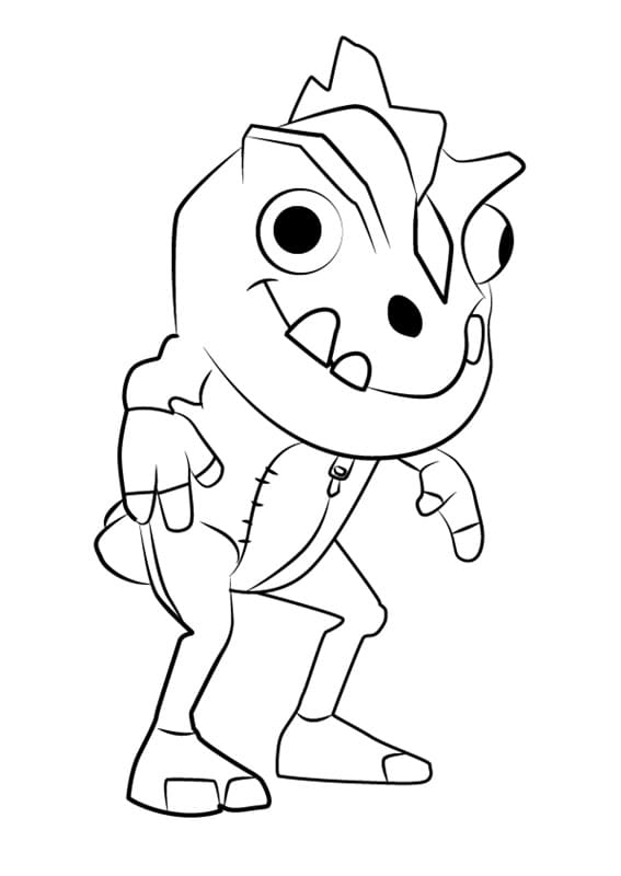 Dino from Subway Surfers Coloring Page