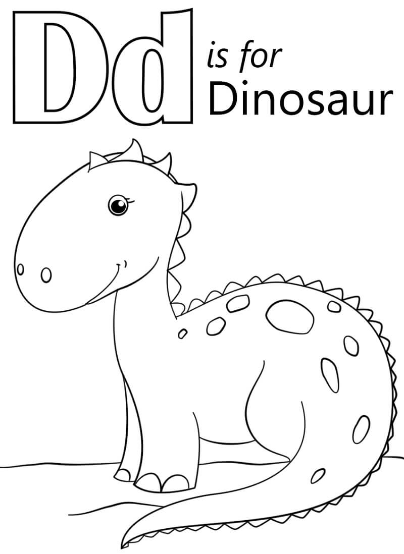 Dinosaur Letter D Coloring Page
