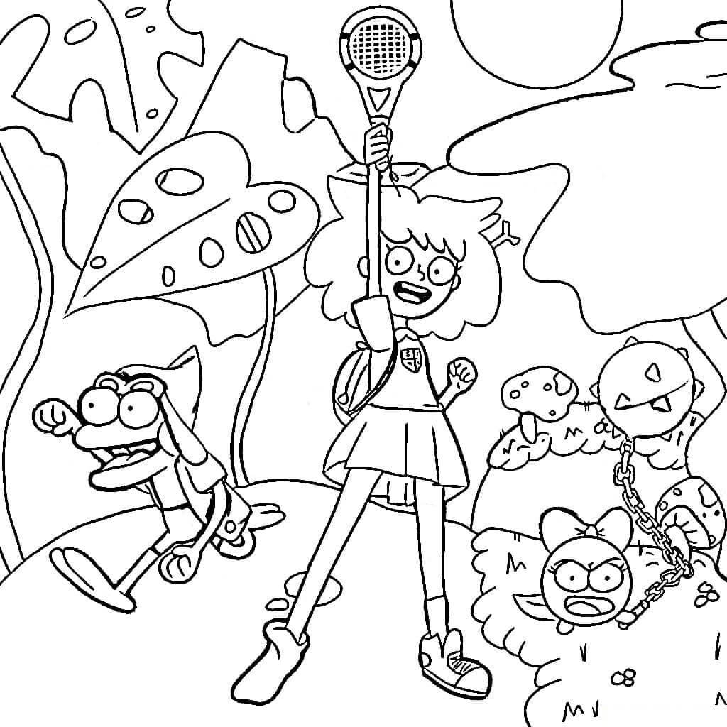 Disney Amphibia Characters Coloring Page