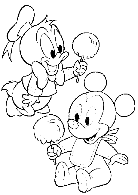 Disney Baby Mickey And Donald  Printable For Preschoolers2b5b Coloring Page