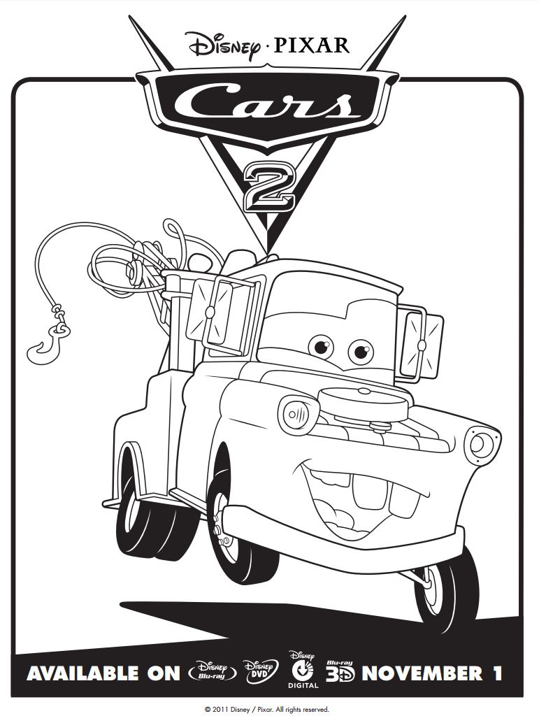 Disney Cars 20 Mater Coloring Pages   Coloring Cool