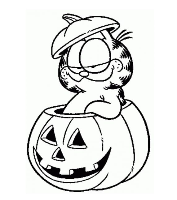 Disney Halloween Garfield Coloring Page