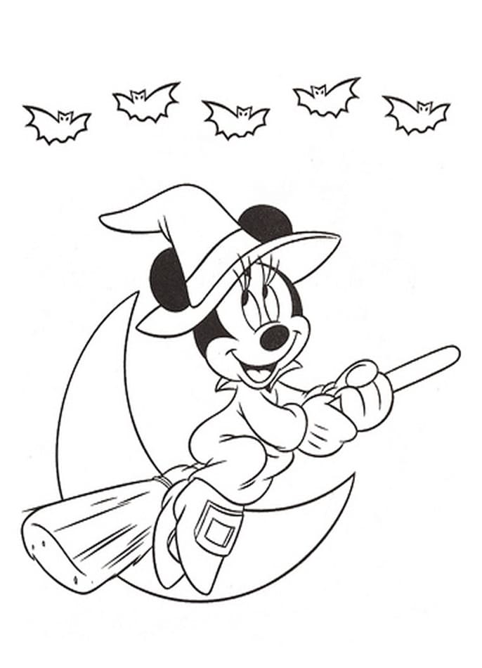 Disney Halloween Minnie Coloring Page