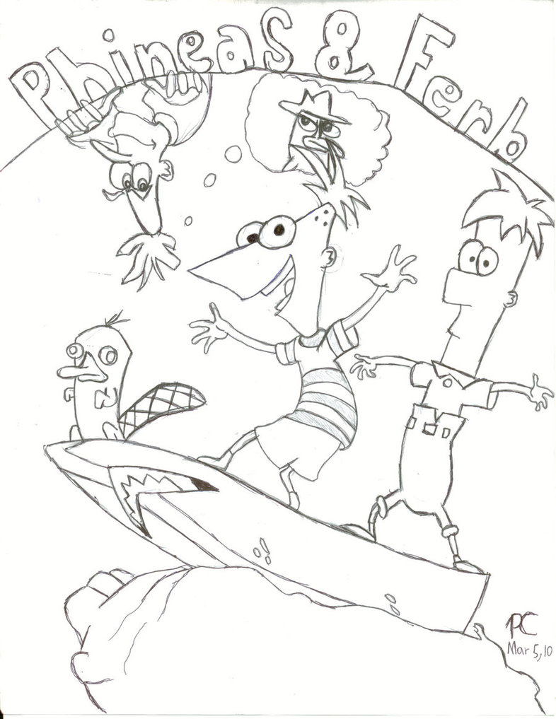 Disney Phineas and Ferbs Coloring Page