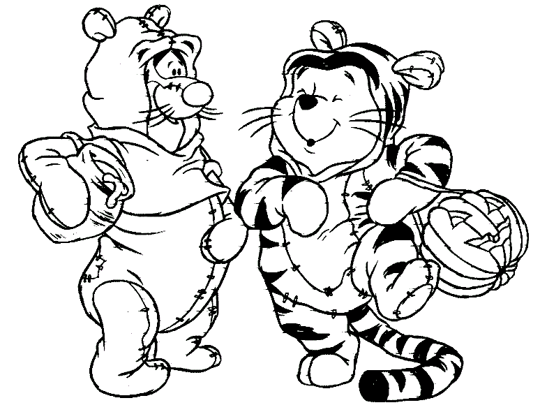 Disney Pooh Halloween Colouring Pages Free For Kids